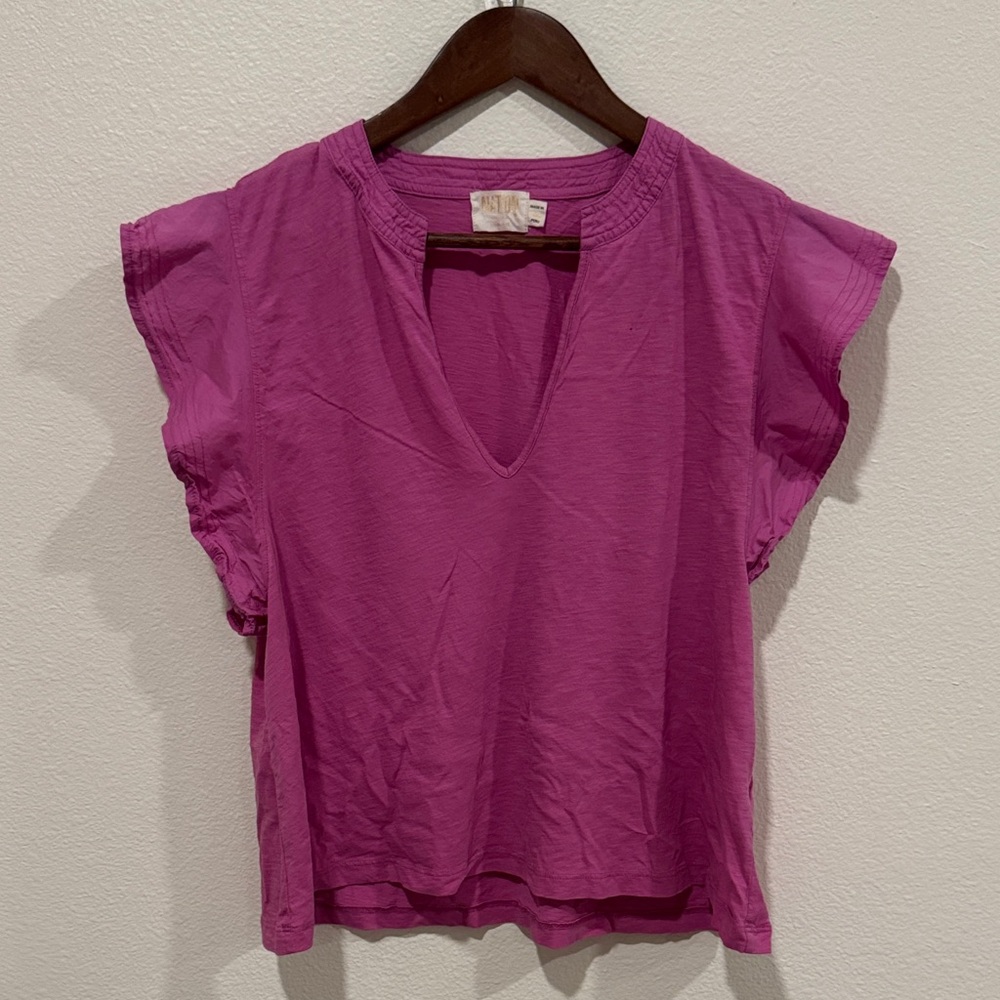 Nation LTD Fuchsia V-Neck Blouse